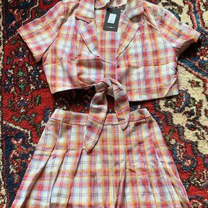 Plaid Skirt Set Combo